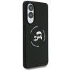 Etui Karl Lagerfeld Silicone Double      Heads And Circle MagSafe do Samsung Galaxy S25 Edge czarny