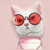 Nimmy etui iPhone 16 6.1 różowy/pink    Glasses Cool Cat