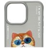 Nimmy etui iPhone 15 Pro Max 6.7        szary/gray Glasses Cool Cat