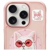 Etui Nimmy Glasses Cool Cat MagSafe do   iPhone 16 Pro Max różowy