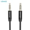 USAMS Adapter audio jack 3,5m - 3,5m 1mczarny/black YP101 (YP-01)