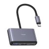 USAMS Adapter HUB 5w1 USB 2.0/USB 3.0/ USB-C/TF/SD szary/dark grey SJ628HUB01 (US-SJ628)
