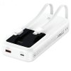 USAMS Powerbank z wbudowanymi kablamiUSB-C+Lightning 30000 mAh 20W PD+Qc 3.0 Fast Charge X-chel Series czarny/black 30KCD21301 (