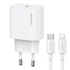 USAMS Ład. siec. 1xUSB-C T65 PD20WPD Fast Charging US-CC226 + kabel USB-C/Lightning US-SJ712 30W biały/white Yi Series OYXLTZ02