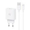 USAMS Ład. siec. 18W + kabel Lightning/USB-A Fast Charging biały/white series SC SCXLTZ03