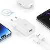 USAMS Ład. siec. 18W + kabel Lightning/USB-A Fast Charging biały/white series SC SCXLTZ03