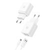 USAMS Ład. siec. 2xUSB-A + kabel Micro/USB-A Fast Charging biały/white series HC HCXLTZ02
