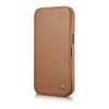 DUPLIKAT: iCarer CE Premium Leather Folio Case skórzane etui iPhone 14 z klapką magnetyczne MagSafe brązowy (WMI14220713-BN)