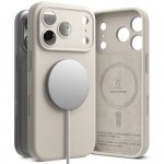 Etui Ringke Silicone Magnetic do iPhone 17 Pro – Stone (MagSafe) Szare