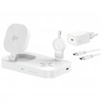 Stacja ładująca 4smarts Qi2 Trident      z ładowarką do Galaxy Watch biały