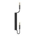 USAMS Adapter Spring audio jack 3,5mm-3,5mm 1,2m czarny/black SJ256YP01 (US-SJ256)