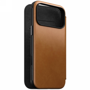 NOMAD Modern Leather Folio - skórzane etui do iPhone 17 Pro Max kompatybilne z MagSafe (english tan-c)