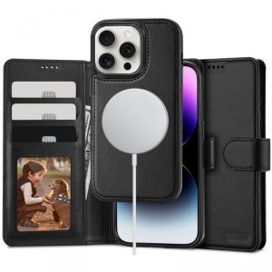 ETUI OTWIERANE KSIĄŻKOWE ETUI FUTERAŁ TECH-PROTECT   WALLET MAGSAFE IPHONE 16 PRO BLACK