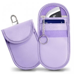 KLATKA FARADAYA ETUI TECH-PROTECT  KLR100 POUCH KEYLESS RFID SIGNAL BLOCKER CASE LAVENDER