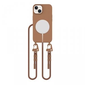 ETUI TECH-PROTECT  MAGNECKLACE MAGSAFE IPHONE 15 CHOCOLATE BROWN