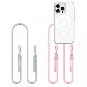 ETUI CASE PLECKI TECH-PROTECT  FLEXAIR CHAIN MAGSAFE IPHONE 16 PRO MAX GREY & PINK