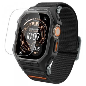 SPIGEN LITE FIT PRO & TEMPERED GLASS APPLE WATCH ULTRA 1 / 2 / 3 (49 MM) MATTE BLACK 