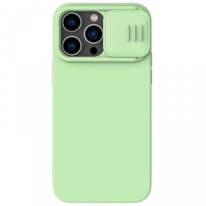 Nillkin CamShield Magnetic Silicone Case etui iPhone 14 Pro Max magnetyczny MagSafe pokrowiec z osłoną na aparat zielony
