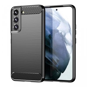 Carbon Case etui Samsung Galaxy S23+ elastyczny silikonowy karbonowy pokrowiec czarne
