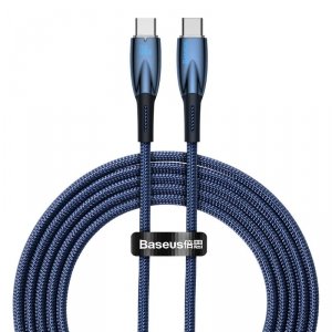 Baseus Glimmer Series kabel do szybkiego ładowania USB-C 480Mb/s PD 100W 2m niebieski