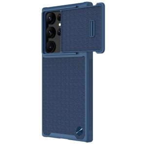 Nillkin Textured S Case etui Samsung Galaxy S23 Ultra pancerny pokrowiec z osłoną na aparat niebieskie
