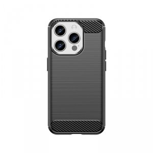 Elastyczne etui wzór karbon do iPhone 15 Pro Carbon Case - czarne