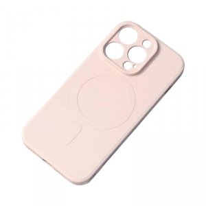 Silikonowe magnetyczne etui iPhone 14 Pro Max Silicone Case Magsafe - beżowe