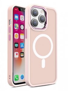 Magnetyczne etui z MagSafe Color Matte Case do iPhone 15 Pro - różowe