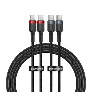 Kabel Baseus Cafule USB-C / USB-C 100W 1 m - czerwono-czarny i czarno-szary (2 szt.)
