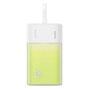 Powerbank Baseus Popsicle 5200mAh 20W z wbudowanym kablem Lightning (+ biały kabel Baseus Simple USB-C - USB-C 60W/20V/3A/30cm) 