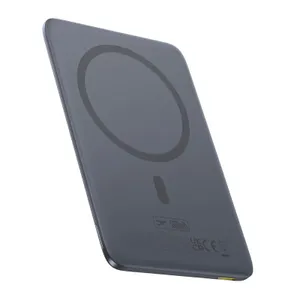 Powerbank Baseus PicoGo AM41 5000mAh 20W ultra-cienki, kompatybilny z MagSafe z czarnym kablem Baseus Simple USB-C 60W 30cm - sz