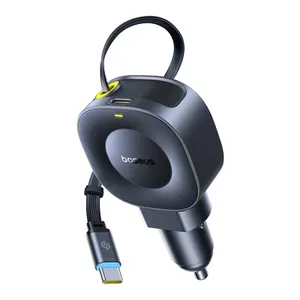 Ładowarka samochodowa Baseus PrimeTrip VR2 45W + 45W ze zwijanym kablem USB-C - czarna