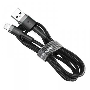 Kabel Baseus Cafule USB-A / Lightning 2.4A QC 3.0 1 m - czarno-szary