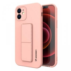 Wozinsky Kickstand Case silikonowe etui z podstawką iPhone XS Max różowe