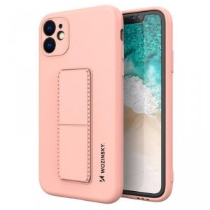 Wozinsky Kickstand Case silikonowe etui z podstawką iPhone 12 mini różowe