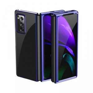 Plating Case hard case pokrowiec etui z metaliczną ramką Samsung Galaxy Z Fold 2 5G niebieski