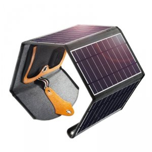 Choetech ładowarka solarna turystyczna 22W rozkładana ładowarka słoneczna 2x USB czarna (SC005)