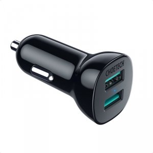 Choetech ładowarka samochodowa 2 x USB Quick Charge 3.0 30W 2,4A czarna (C0051)