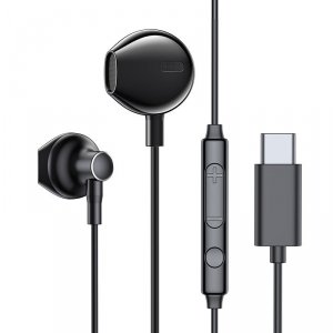 Joyroom douszne słuchawki USB Typ C z pilotem i mikrofonem czarny (JR-EC03 Black)