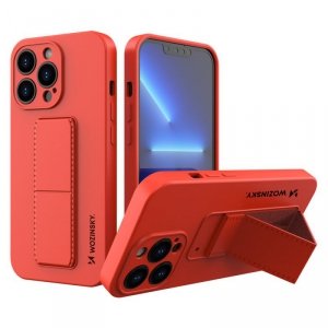 Wozinsky Kickstand Case silikonowe etui z podstawką iPhone 13 Pro Max czerwone