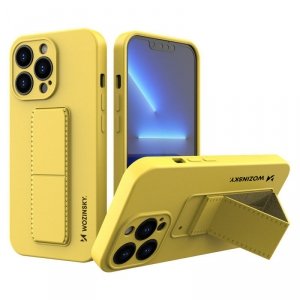 Wozinsky Kickstand Case silikonowe etui z podstawką iPhone 13 Pro Max żółte