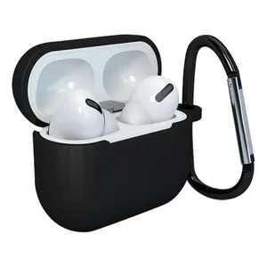 Etui do AirPods 3 silikonowy miękki pokrowiec na słuchawki + brelok karabińczyk zawieszka czarny (case D)