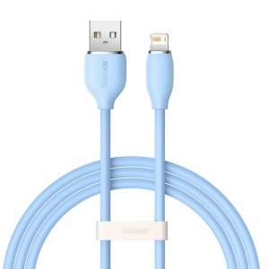 Baseus kabel, przewód USB – Lightning 2,4A długość 1,2 m Jelly Liquid Silica Gel – niebieski
