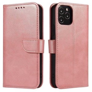 Magnet Case elegancki futerał etui pokrowiec z klapką i funkcją podstawki Samsung Galaxy A73 różowy