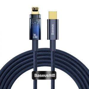 Kabel Baseus CATS000103 Lightning - USB-C 20W 480Mb/s 2m - niebieski
