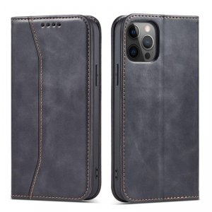 Magnet Fancy Case etui do iPhone 12 Pro pokrowiec portfel na karty kartę podstawka czarny