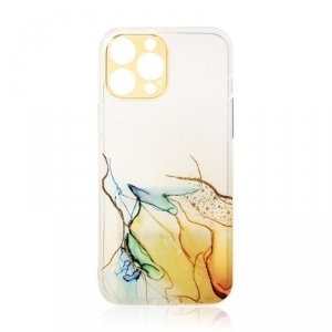 Marble Case etui do iPhone 12 żelowy pokrowiec marmur pomarańczowy