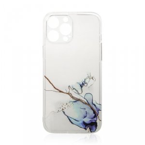 Marble Case etui do iPhone 12 Pro żelowy pokrowiec marmur niebieski