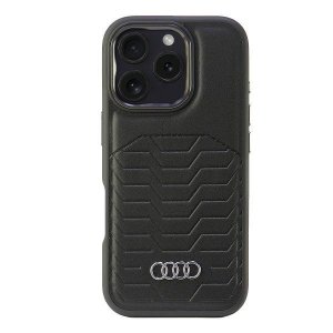 Audi Synthetic Leather MagSafe iPhone 16Pro 6.3 czarny/black hardcase AU-TPUPCMIP16P-GT/D3-BK