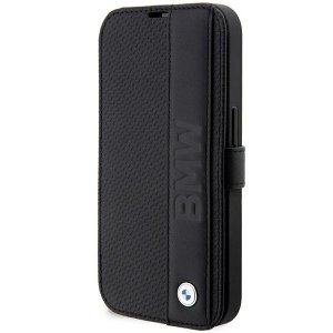Etui BMW BMBKP14X22RDPK iPhone 14 Pro Max 6,7 czarny/black bookcase Leather Textured&Stripe